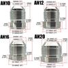 AN3 AN4 AN6 AN8 AN10 AN12 AN16 AN20 Male Weld On Fitting Adapter Weld Bung Aluminum Fuel Hose Pipe Tube Straight Fitting Silver