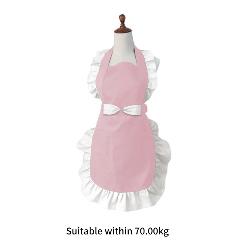 Women's Cake Apron Bowknot Apron for Women with Pockets Adjustable Chefs Aprons for Kitchen Cooking Baking Gardening
