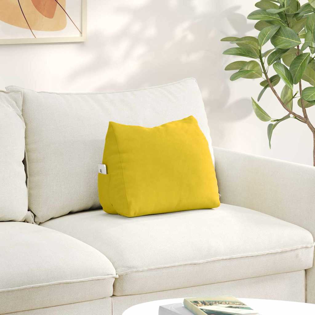 Back Cushion Yellow 45 x 20 x 35 cm Cord Fabric