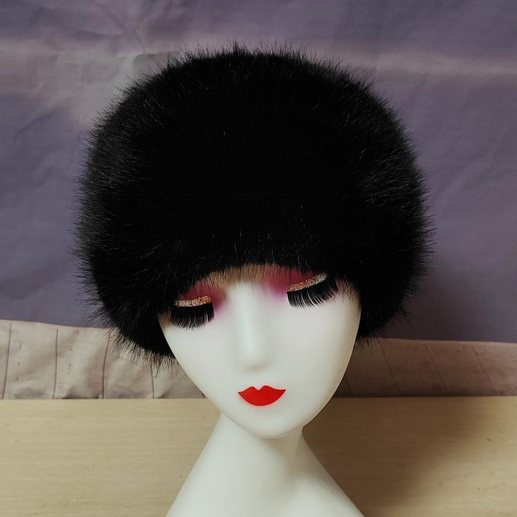 Fall and Winter Fur-like Fur Hat Empty Top Hair Accessory Ring Thickenedheattechpopular Photo Hat