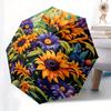 Colorful Sunflower Garden Fabric - Vibrant Floral Home Decor PanelUmbrella, Portable 3-Fold Compact Umbrella for Men & Women Gift