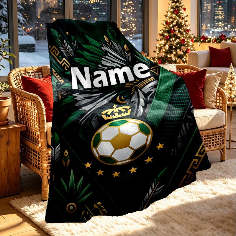Custom Name Personalized Club Santos Laguna Print Blanket, Home Decor, Bedroom, Sofa, Camping, Couch, Gifts for Birthday Christmas