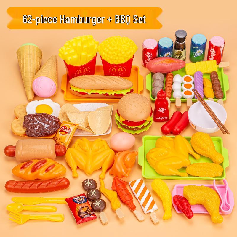 Kids' Pretend Play BBQ Set: Grilled Meat & Skewers Kitchen Toy