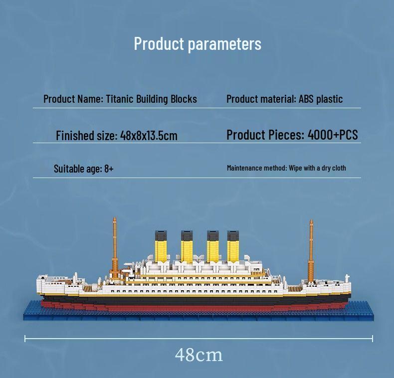Nezha Model výletní lodi Titanic: Mikrostavební bloky s vysokou obtížností, kompatibilní s Lego