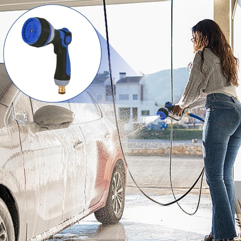 Professional 10 Mode Watering Nozzle With Thumb Activated Control Metal Construction Suitable For Vehicle Patio Cleaning