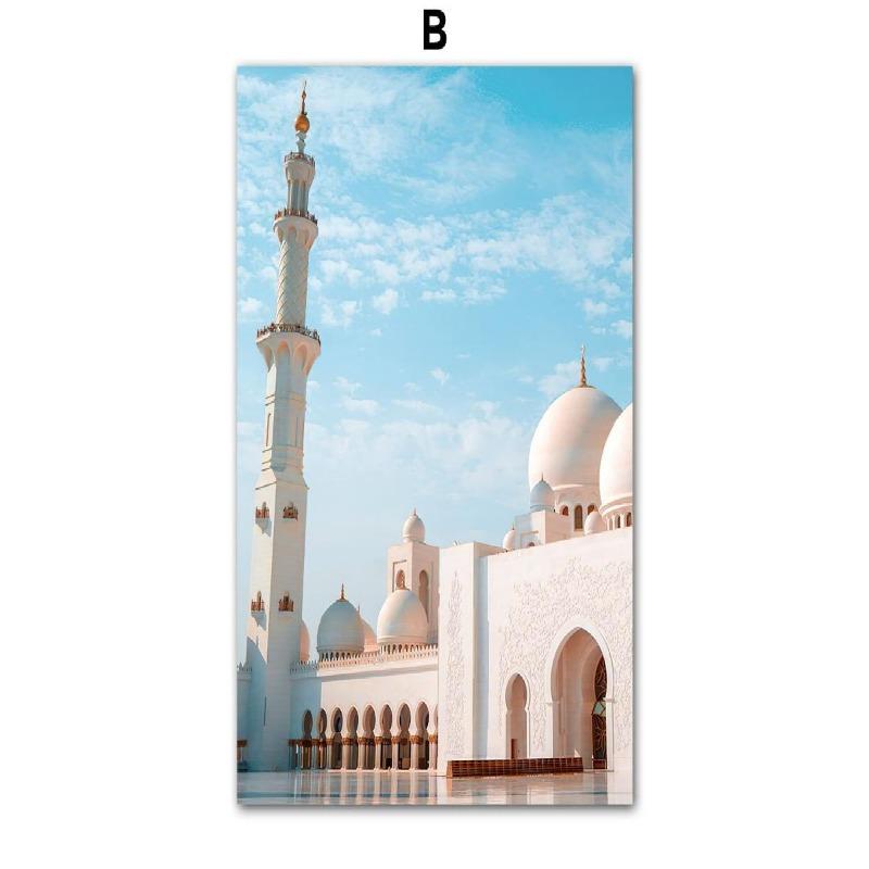 Sacred Islamic Mecca Kaaba Mosque Wall Art Canvas Painting  Nordic Style Posters  Prints for Living Room Decor