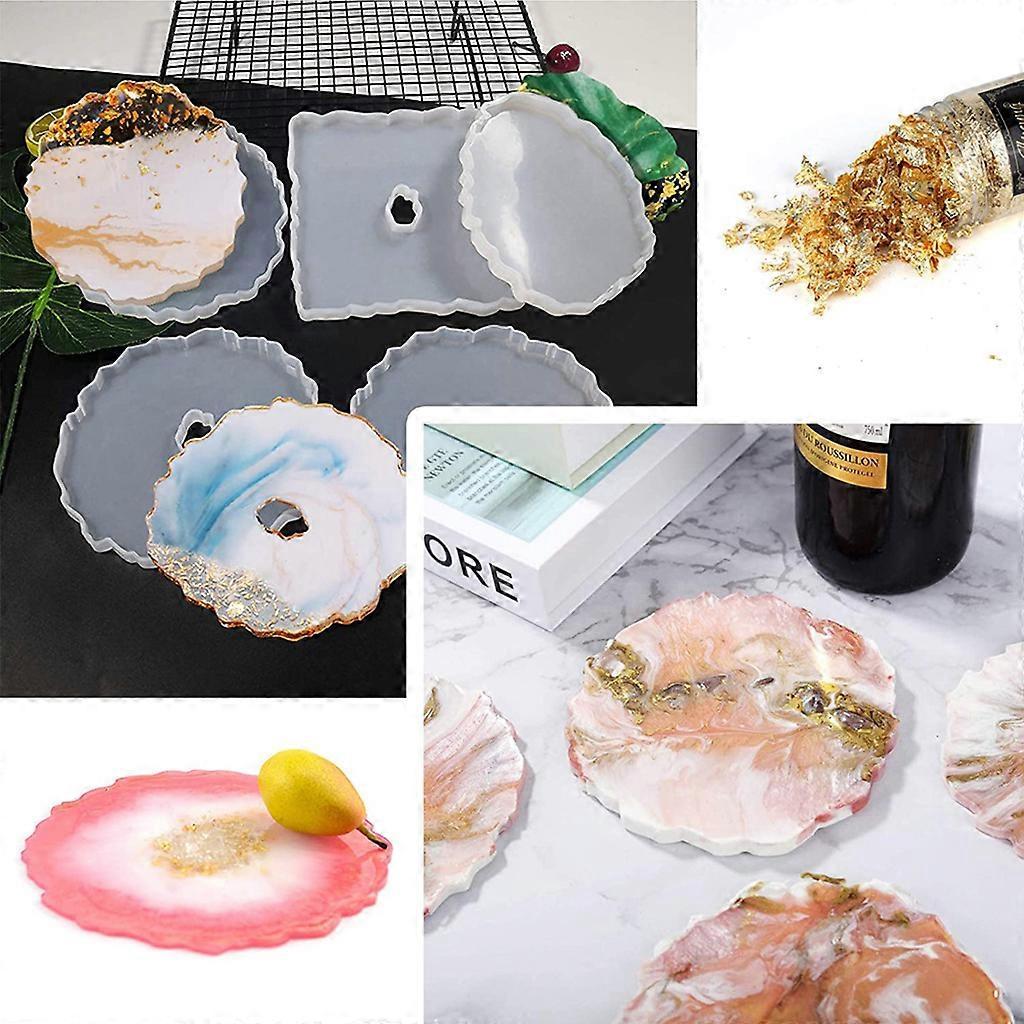 Reusable Epoxy Resin Molds Silicone Irregular Wave Small Tea-Cup Coaster Molds DIY Resin Art Tool for DIY Coasters