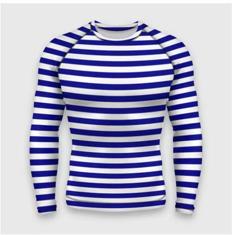 Zebra Striped 3D Printed Fun Street Hip-hop Round Neck Long Sleeved Fashionable Avant-garde Casual Minimalist Men's T-shirt Top