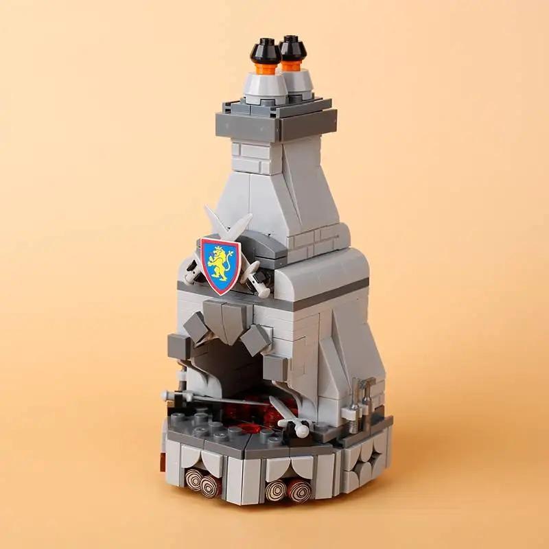 MOC Medieval Building Blocks Set Hanging Cage Guillotine Castle Fountain Bonfire Tent Bulletin Board Ox Cart Carriage Gift Toy