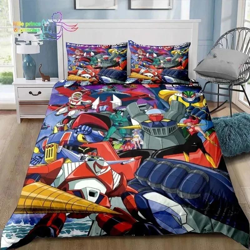 Robot Grendizer Bedding Set Single Twin Full Queen King Size Bed Set Adult Boys Bedroom Anime Bedding Gift