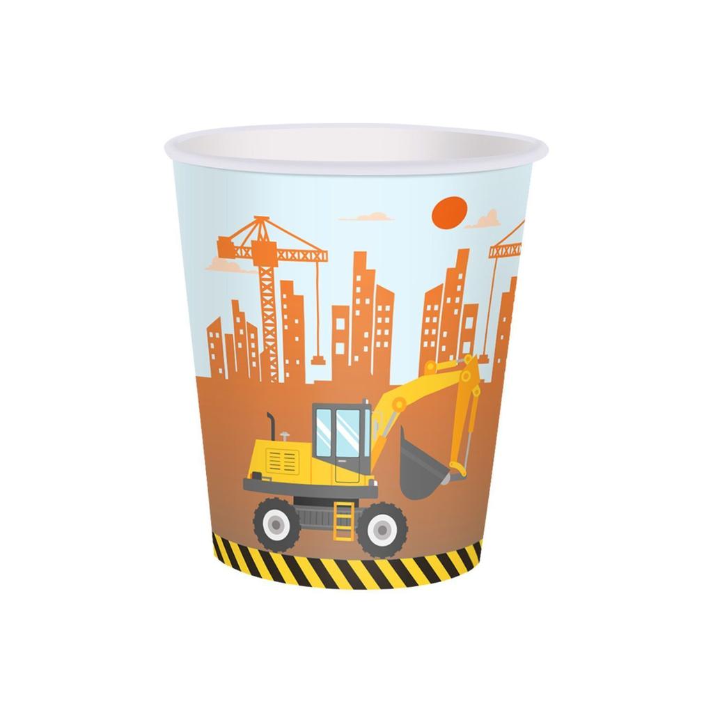 Engineering Vehicle Excavator Theme Boy Party, Disposable Paper Cups, Paper Plates, Tablecloths, Banners, Birthday Decorations
