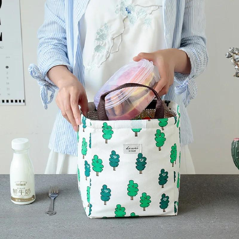 Insulated Waterproof Oxford Cloth Lunch Box Bag with Zipper Cute Animal Style Korean Lunch Box