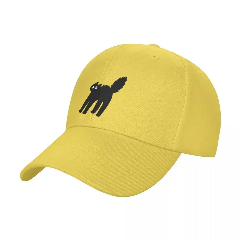 Very spooked black cat Baseball Cap Golf Cap Hat men Man Women's