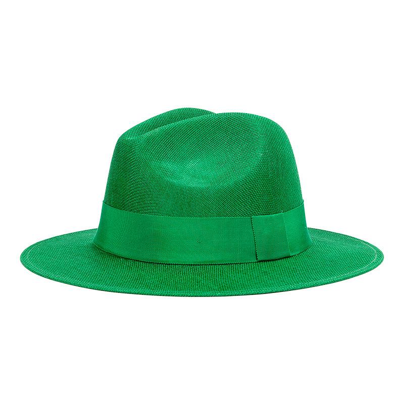 Men'S Hat Panama Hat French Summer Large Brim Hat Retro British Panama Hat Outdoor Travel Beach Sun Hat Sombrero Hombre