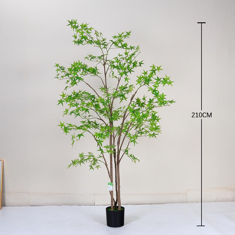 Multi-Stem Maple Tree Simulation: Floor-Standing Potted Plant for Home, Living Room, or Window Display