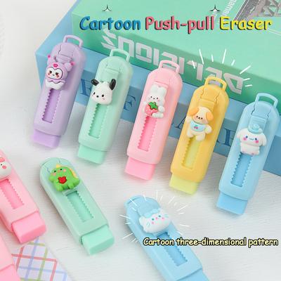 Kreativer Push-Pull-Karikatur-Radiergummi Macaron-farbiger Radiergummi Teleskop Kawaii Kinder-Radiergummi Schüler-Briefpapier