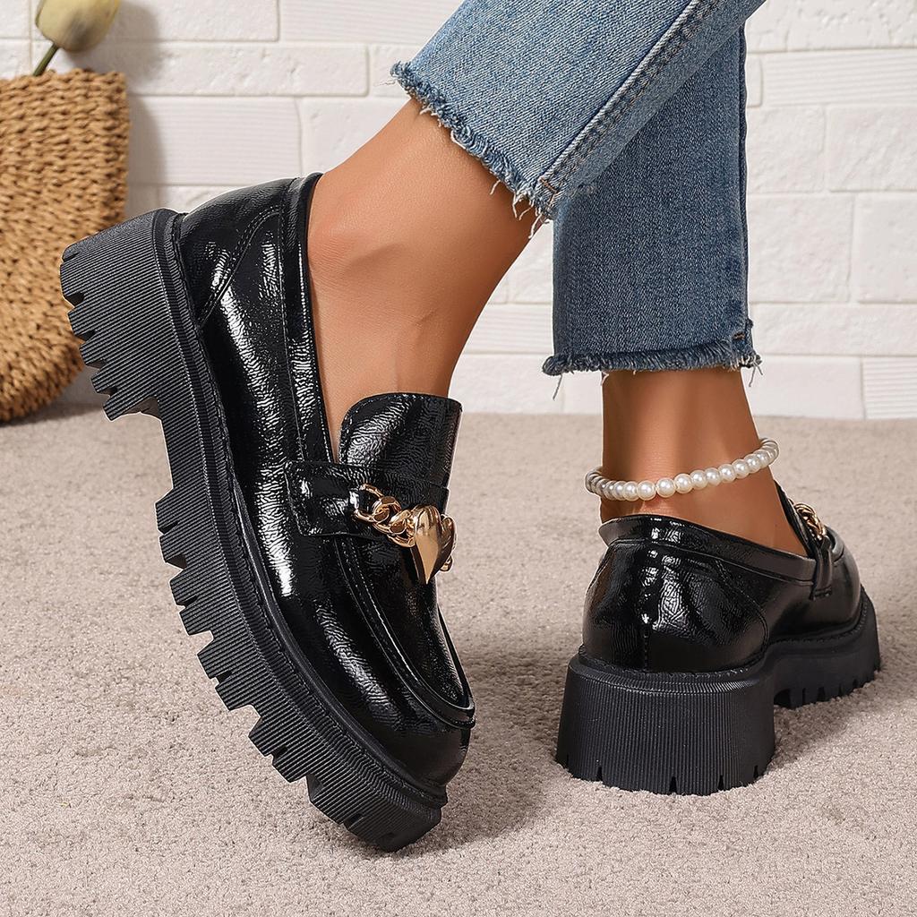 Móda 2024 Dámské Jaro Nové Elegantní Pohodlné Baotou Platformové Boty Dámské Módní Nazouvací Kovová Dekorace Designové Ležérní Boty