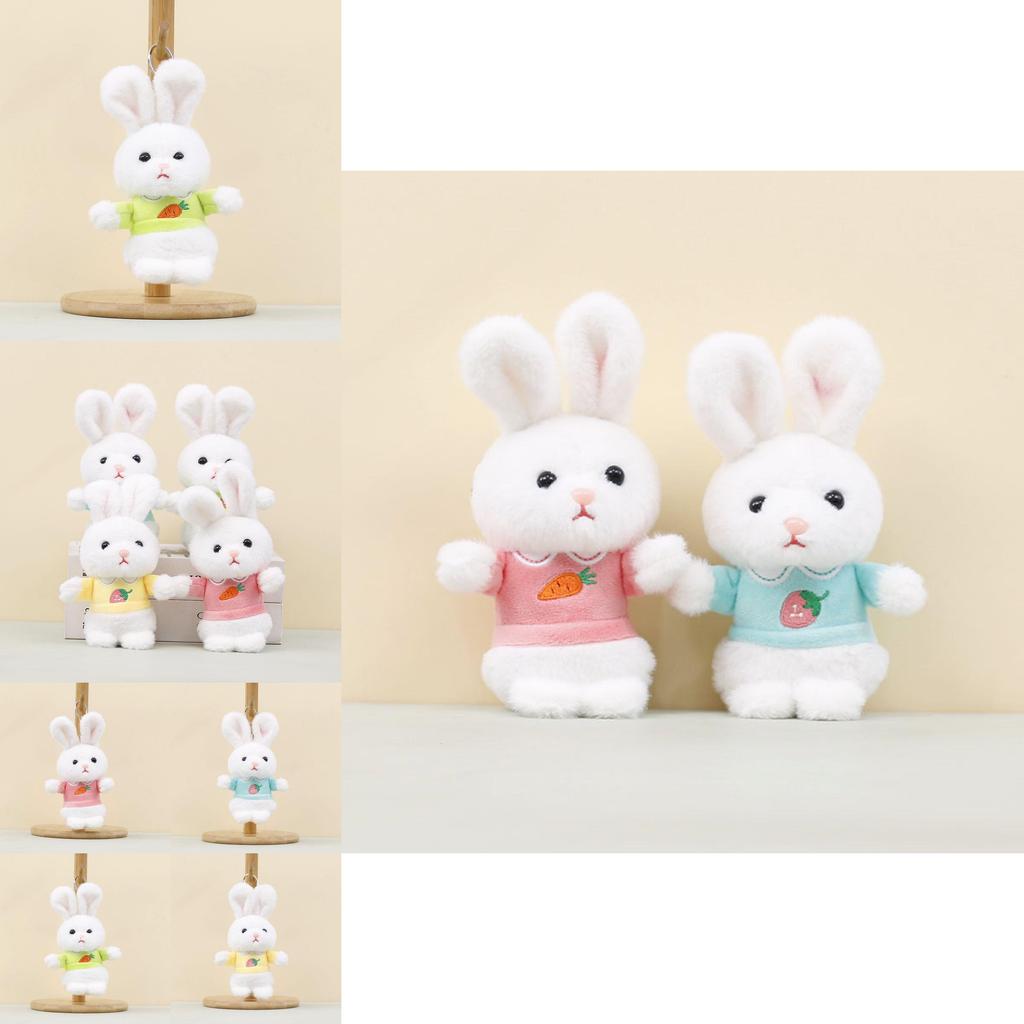 Cute Rabbit Plush Toy With Short Pile Fabric For Bag Decoration And Collection