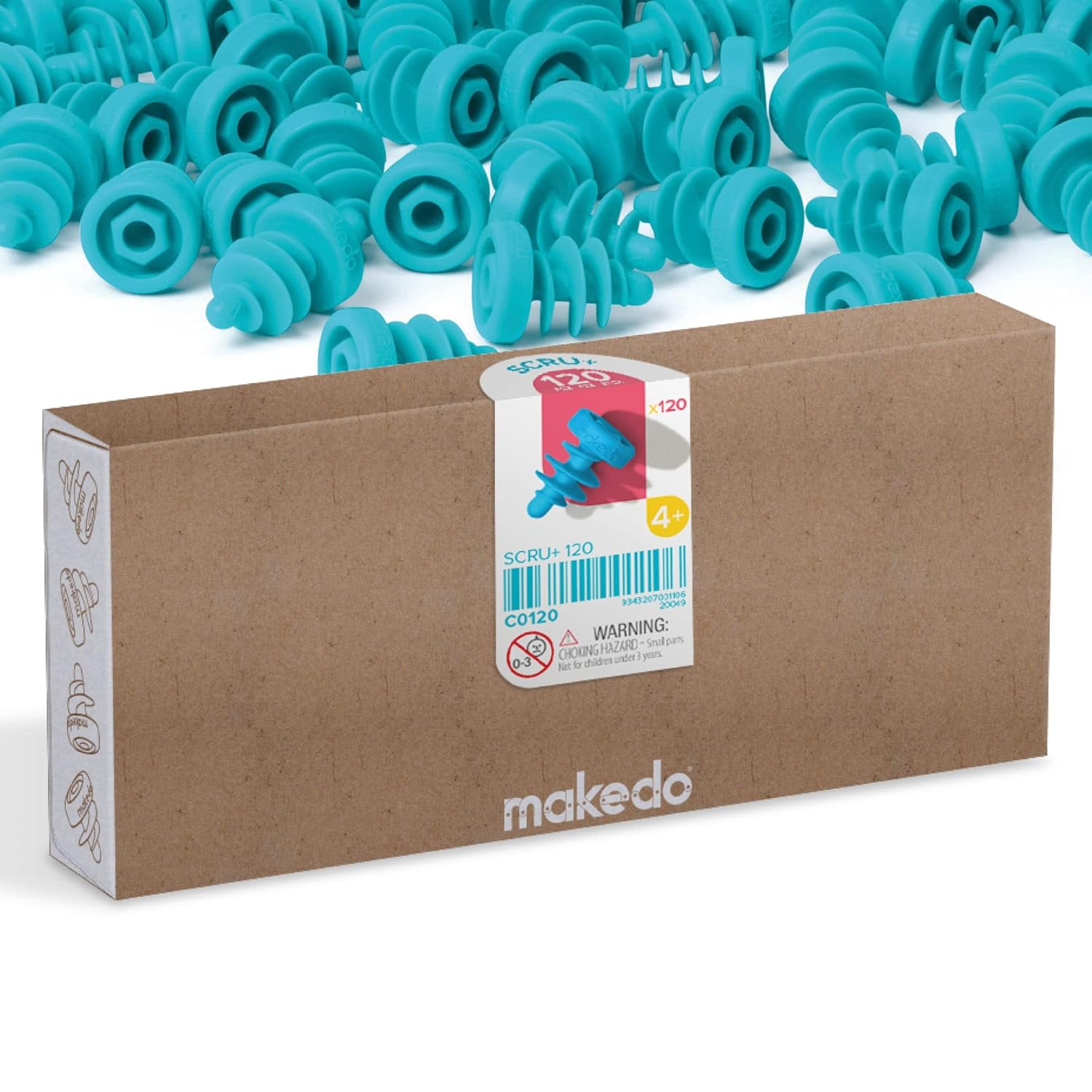 Makedo SCRU+ 120 120-piece set ages 4 up Ideal STEM learning classroom