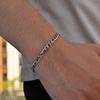 Vnox Men's Stainless Steel Chain Bracelet, 21cm Silver Color Waterproof Unisex Jewelry, Simple Casual Cuban Chain Gift for Him