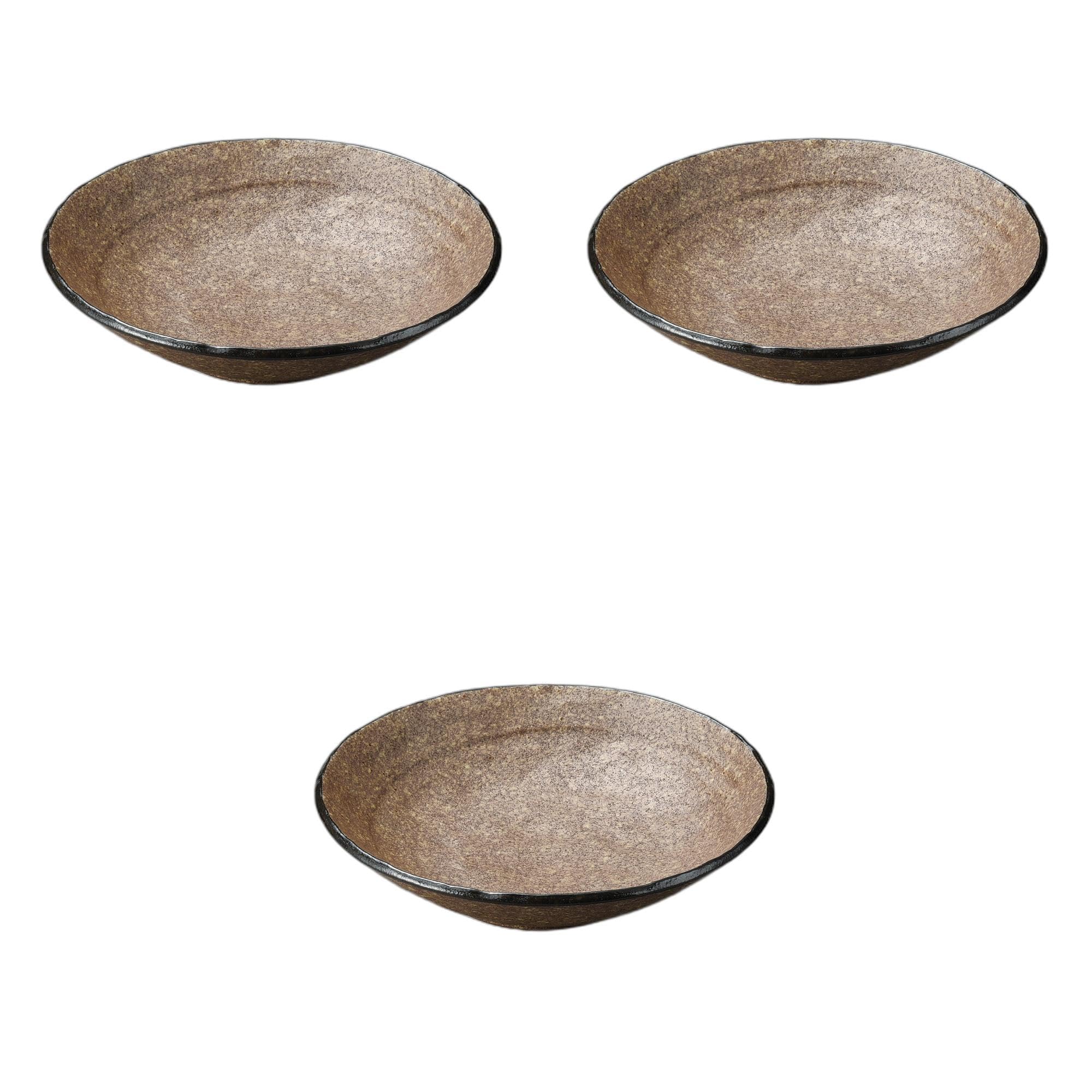 

Set of 3 Earth Hand-Formed 8.0 Serving Plates [24 x 5.8cm] | Ceramic Serving Plates by Setomonohonpo