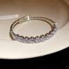 Dopamine Zirconia Heart Open Bangle: Luxurious Sweet Commuting Jewelry