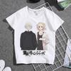 Cute Harajuku Anime Tokyo Revengers Print Children T-Shirt Summer Loose Short Sleeve White Women Tops Boy Girl Tees Men Blouses