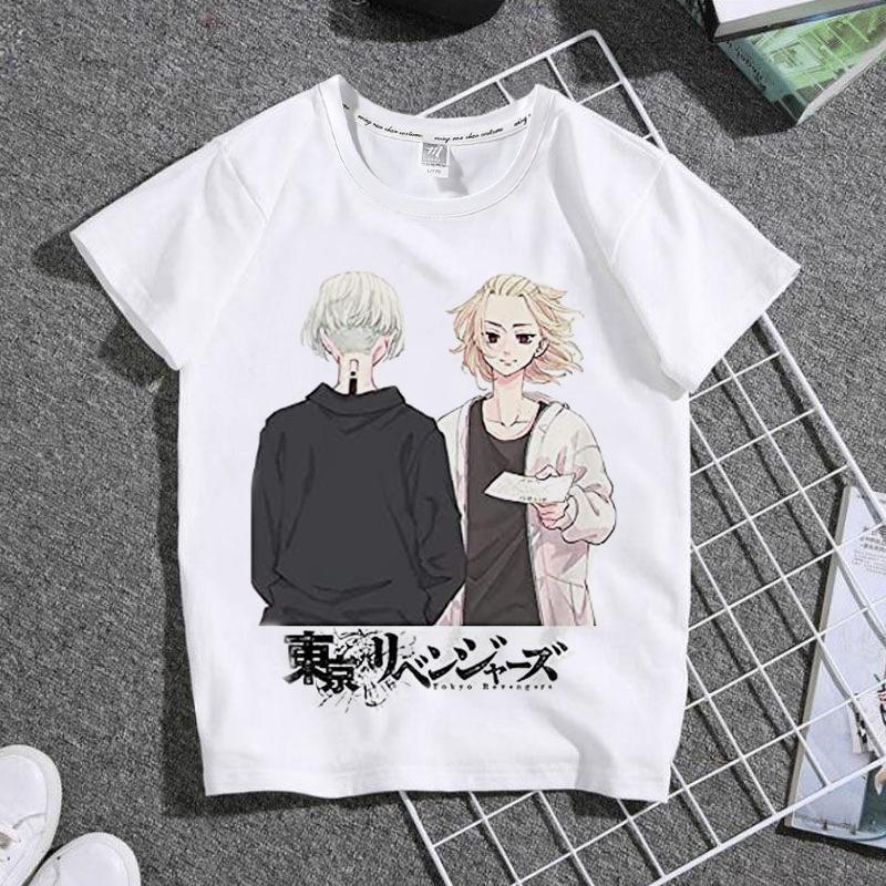 Cute Harajuku Anime Tokyo Revengers Print Children T-Shirt Summer Loose Short Sleeve White Women Tops Boy Girl Tees Men Blouses