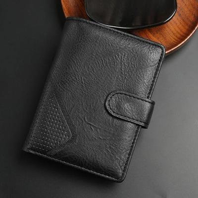 Portefeuilles pour hommes Cuir de qualité durable Pince à billets Homme Business Décontracté Court Trois volets Blocage RFID Porte-cartes Étui de voyage pour passeport Porte-monnaie