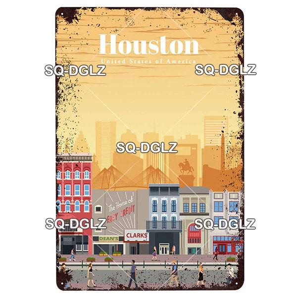 [SQ-DGLZ]Europa Stadt Metall Zeichen Vintage Plaque Platte Dekor Für Pub Bar Wand Dekor Zinn Zeichen Budapest/Moskau/Brügge Poster Geschenk