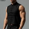 Men Summer Sleeveless Retro Knot Casual Short Tank Tops Vest