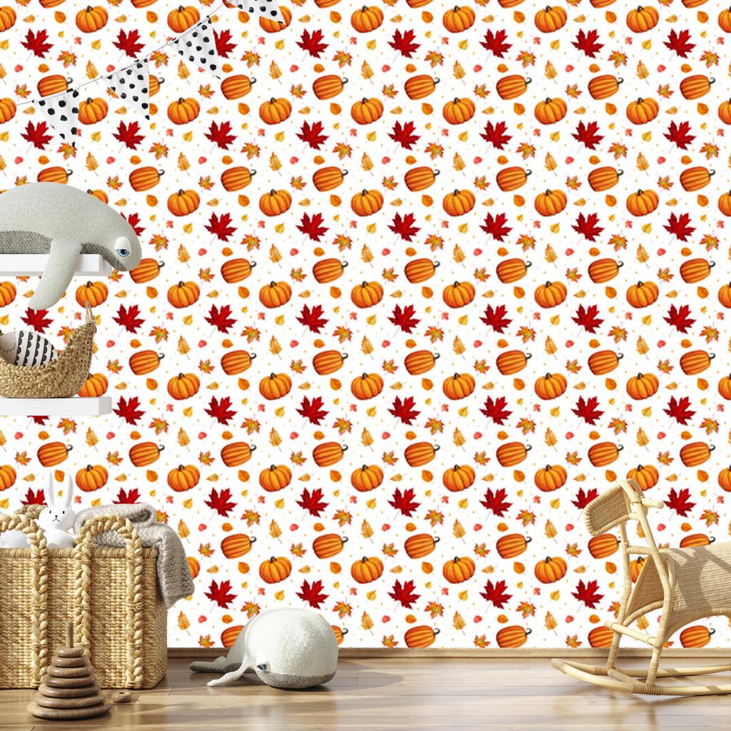 Autumn White and Peach Wallpaper for Living Room and Bedroom 50x1000