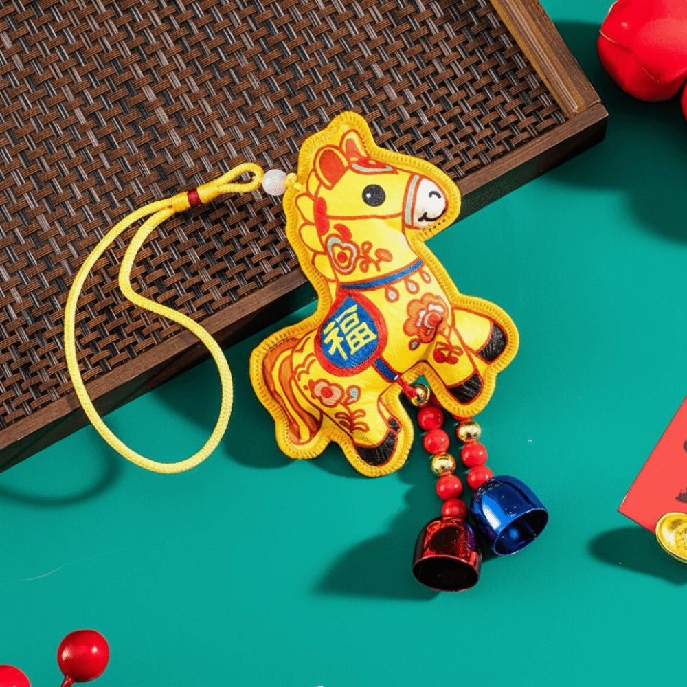 Embroidery Zodiac Mascot Pendant Blessing Car Hanging Pendant Horse Incense Bag Spring Festival