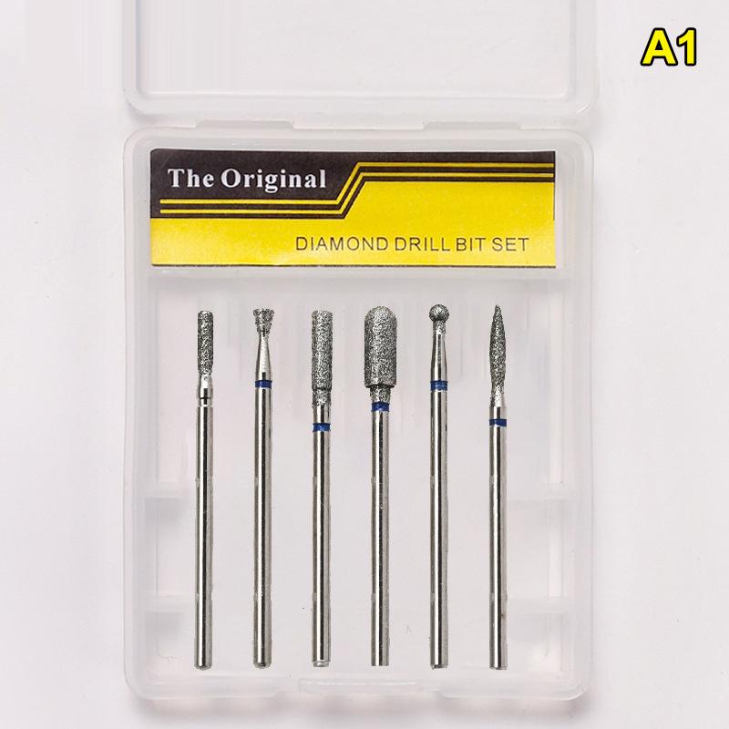 6Pcs Nail Cone Tip Drill Bits Electric Cuticle Clean Rotary For Manicure Pedicure Grinding Head Sander Tool