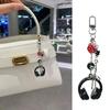Portachiavi Elegante con Perline per Auricolari Telefono Fatto a Mano Portachiavi Palla 8 con Dadi Accessorio Gioiello Biliardo