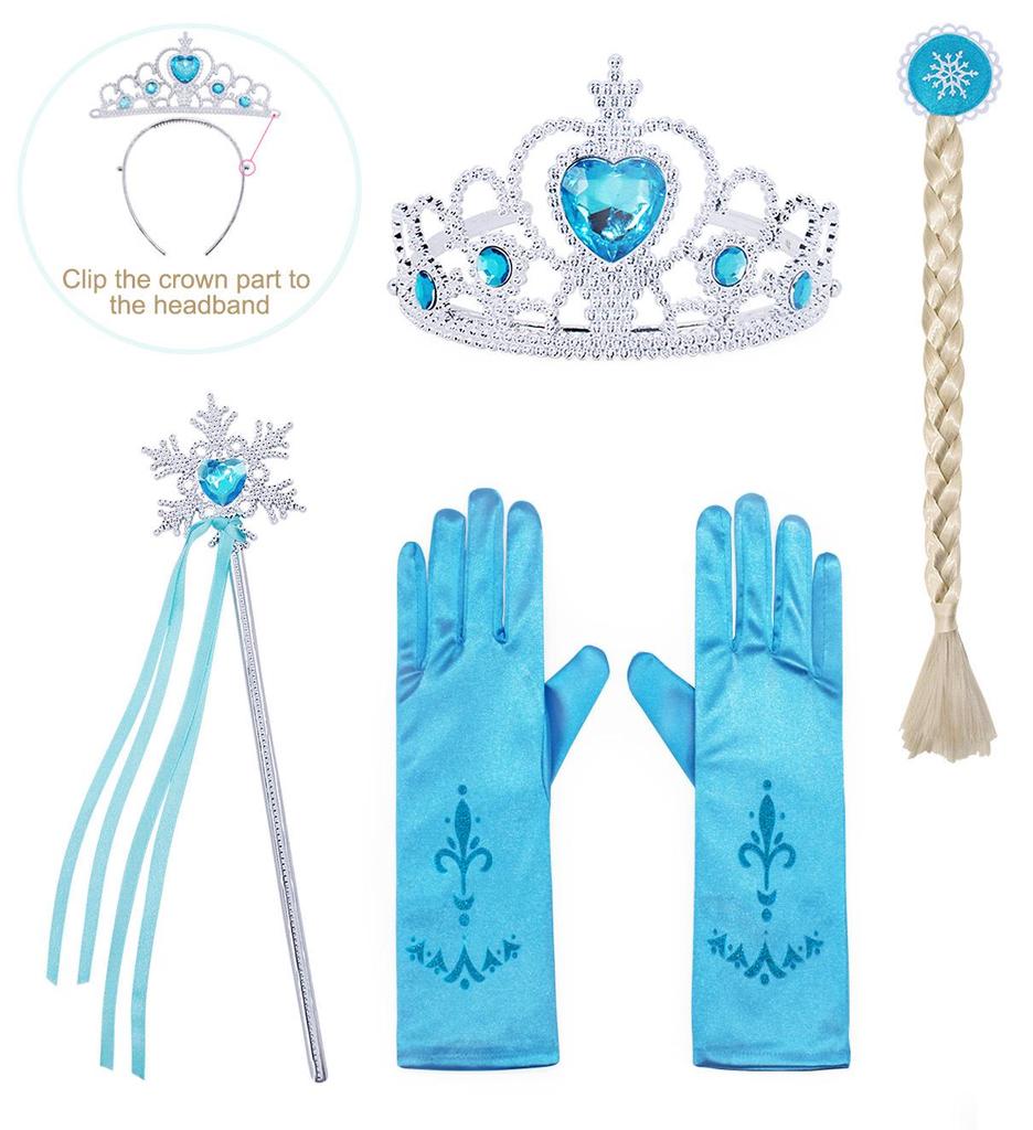 2025 Frozen Princess Elsa Long-Sleeve Dress for Girls (Ages 3-8)