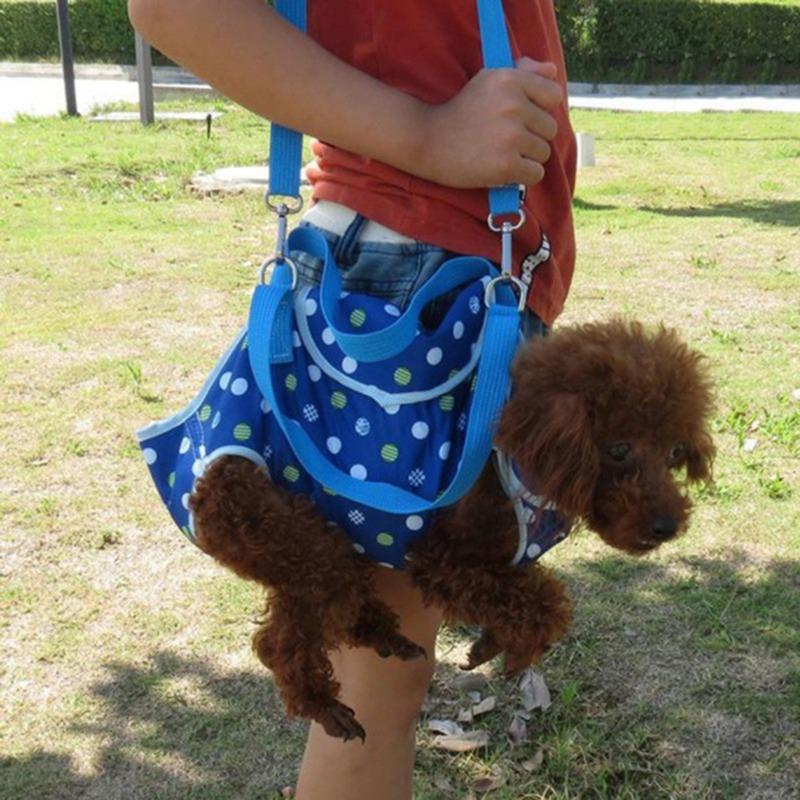 Adjustable Small Dog Cat Sling Carrier Casual Pet Crossbody Shoulder Bag With Leash For Outdoor Travel