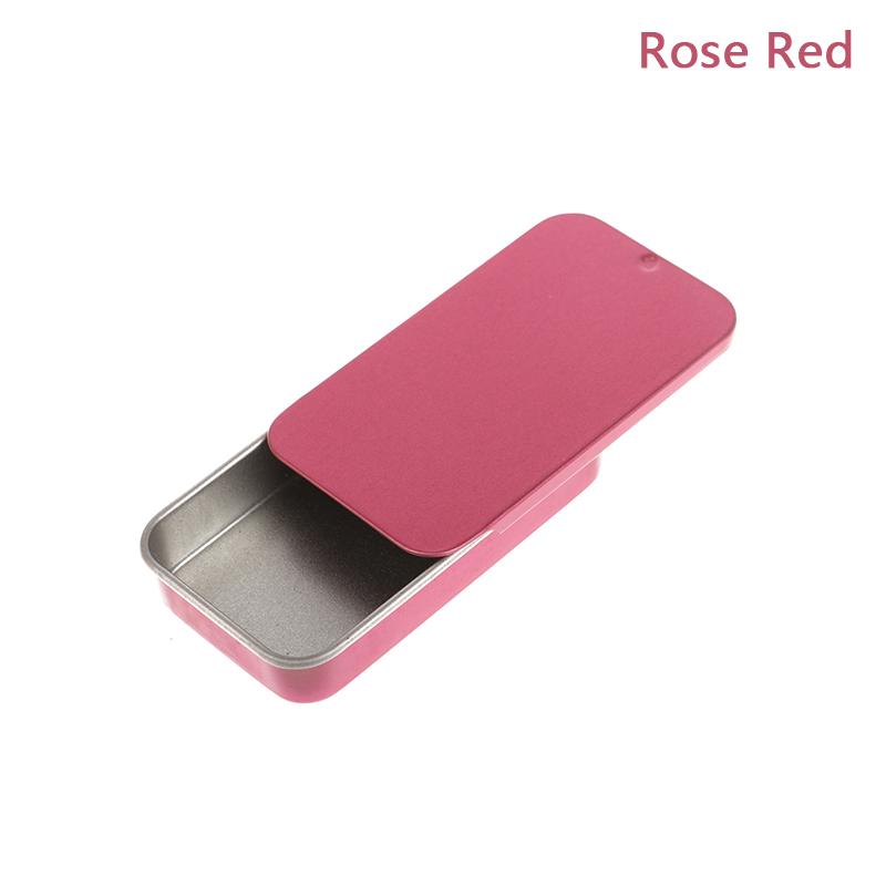 1PCS Small Empty Metal Tin Silver Black Rectangular Flip Storage Box Case Organizer for Money Coin Candy Key Container Jar Cans
