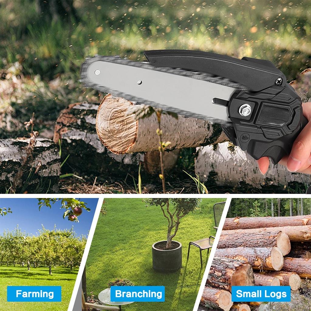21V 1200W 6 Inch Mini Electric Saw Chainsaw Garden Tree Logging Saw Woodworking Tools Wood Cutters for Makiita 18V Battery