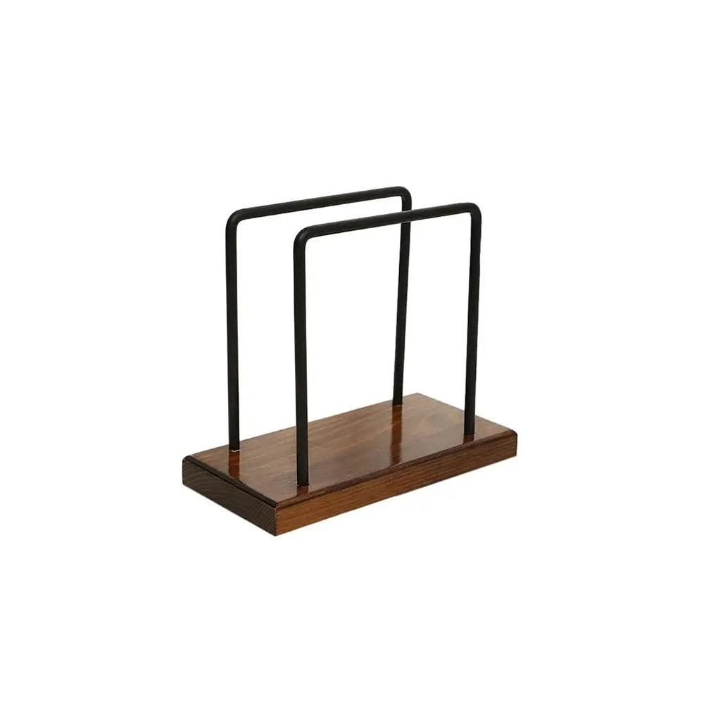 Wooden Base Napkin Paper Holder Standing Non-slip Tissue Storage Rack Vertical Space-saving Tissue Dispenser Stand Dining Room