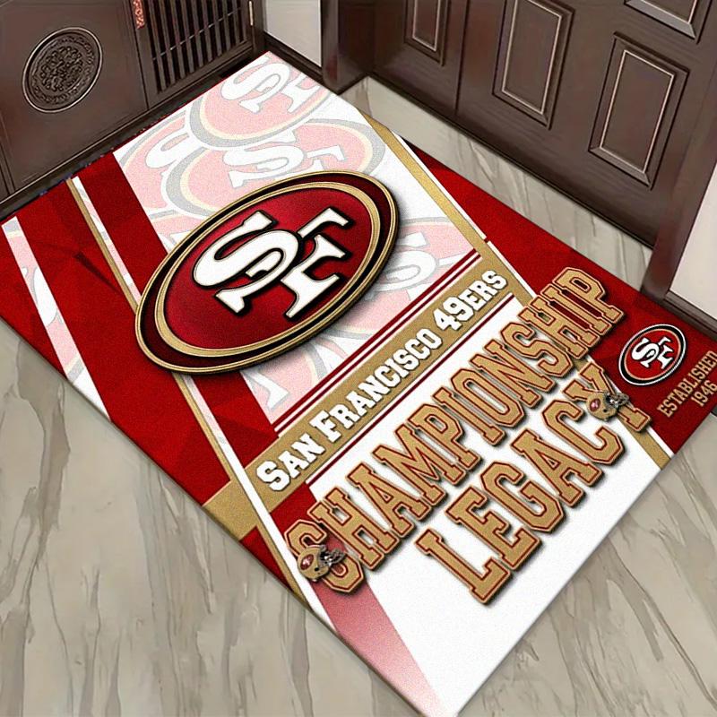 Tappeto Tappetino Logo 49ers per Soggiorno Camera da Letto Casa Decorazione Divano, Tappetino Antiscivolo per Giochi Bambini