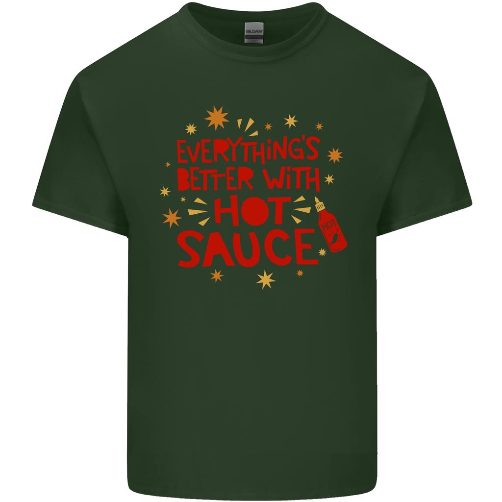 Everythings Better With Hot Sauce Funny Food Unisexs Light Cotton Tshirt