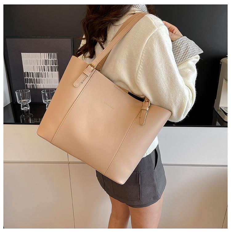 Korean Style Color Block Large Capacity Tote Bag - Women's Fashionable High-End Versatile Shoulder Bag