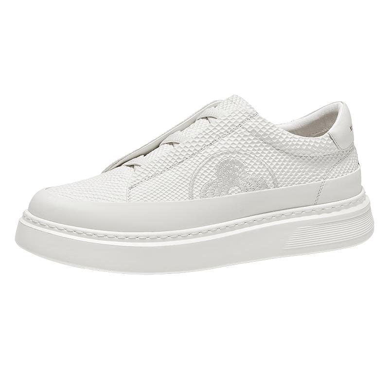 MONTAGUT Men s 2026 Summer White Mesh & Leather Casual Sneakers 42