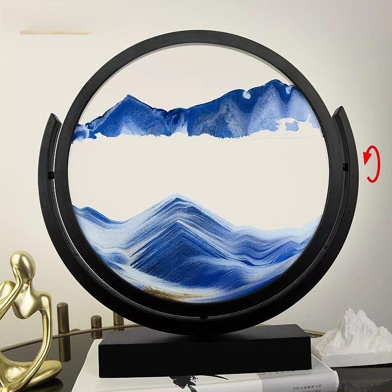 Liquid Hourglass Sand Painting Ornament Glass Decor for Office Desk Living Room Bedside Table Birthday Gift Shower Timer