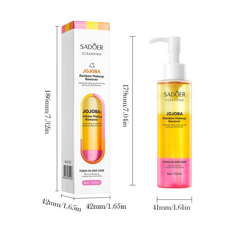 Jojoba Make-upentferner Reinigungsöl 3 in 1 Gesichtsreiniger Feuchtigkeitsspendend Tiefenreinigung Make-upentfernendes Öl