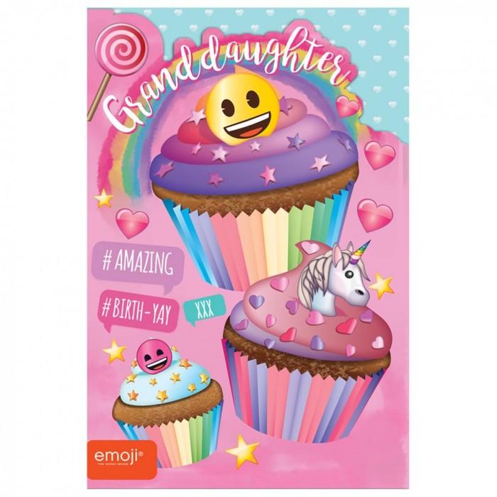 Emoji GrandDaughter Birthday Greetings Card