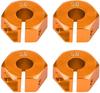4Pcs 12mm Hex Wheel Hub Adapters – Universal for 1/10 RC Cars HSP Sakura – 5mm Height, Orange