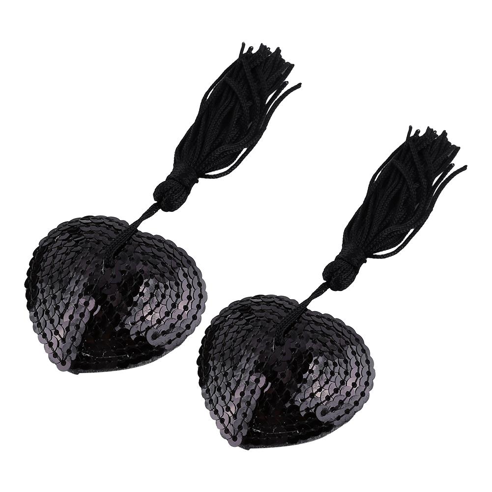1 Pair Sexy Heart Sequin Pasties Breast Bra Adhesive Nipple Cover Erotic Lingerie 2 Colors