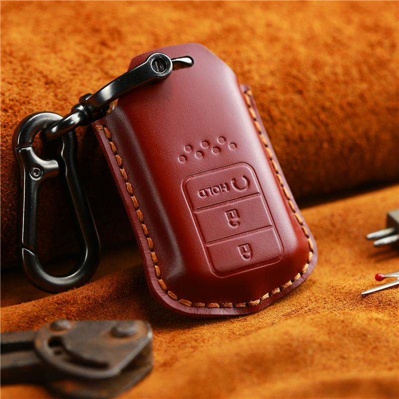 Car key bag, suitable for Honda car keys, handmade first-layer cowhide key cover